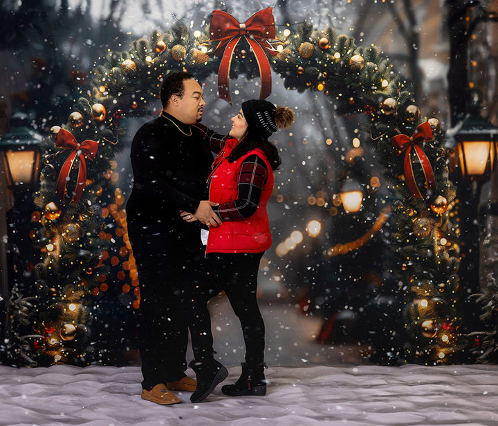 Christmas Sidewalk Stroll - HSD Photography Backdrops
