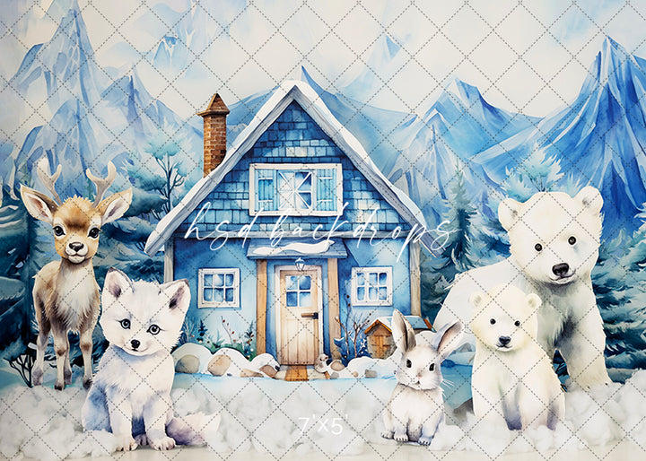 Arctic Animals Cabin - HSD Photography Backdrops