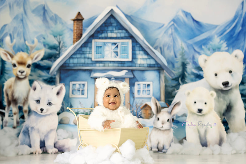 Arctic Animals Cabin - HSD Photography Backdrops