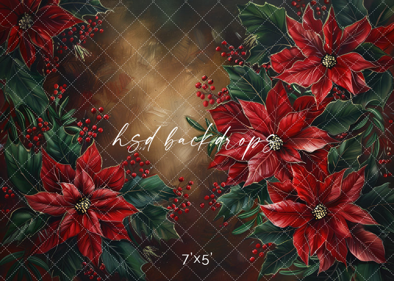 Pretty Poinsettias - HSD Photography Backdrops
