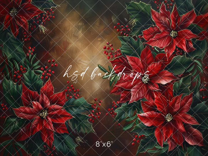 Pretty Poinsettias - HSD Photography Backdrops