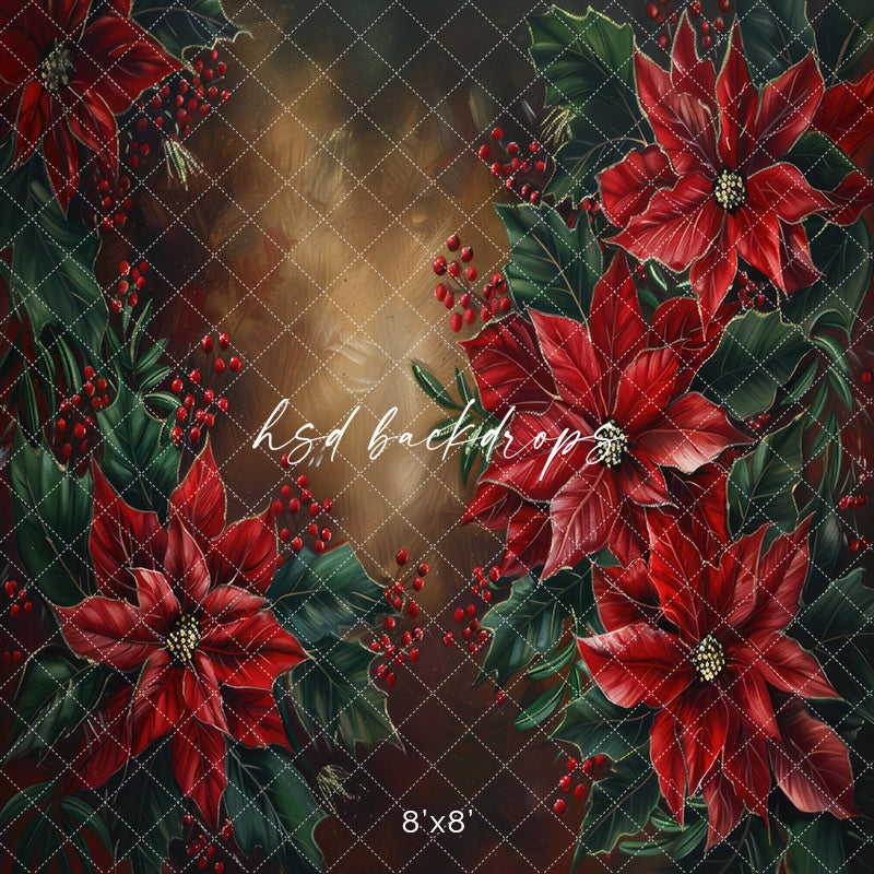 Pretty Poinsettias - HSD Photography Backdrops