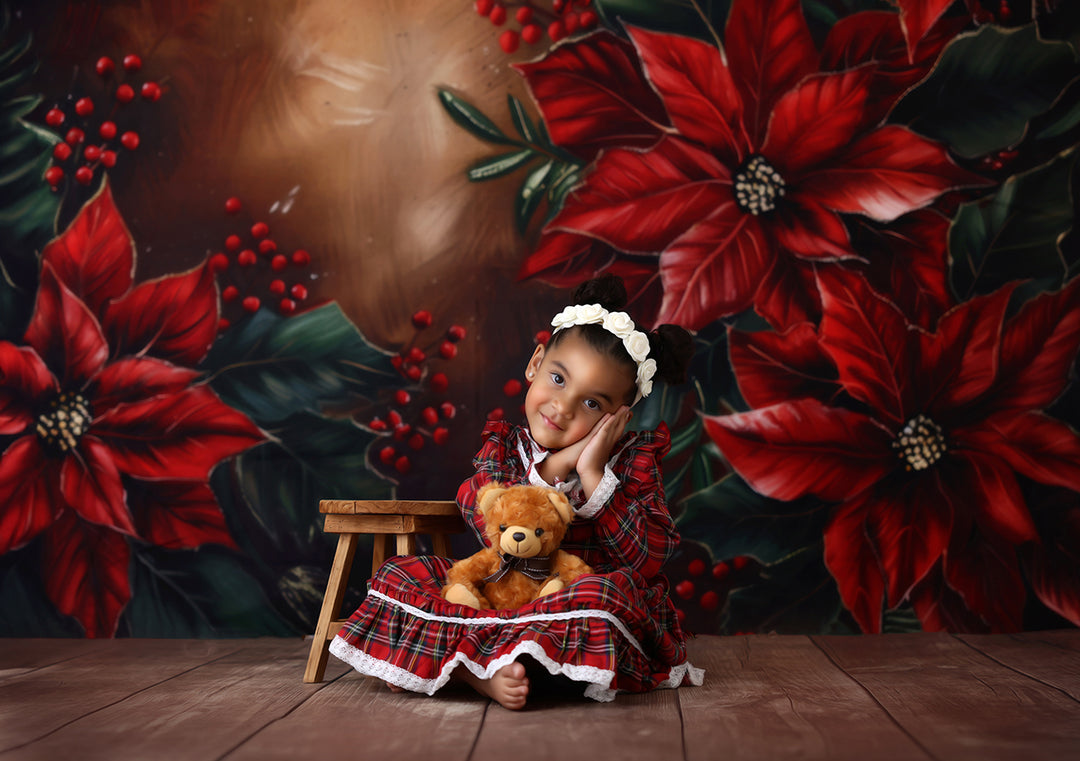 Pretty Poinsettias - HSD Photography Backdrops