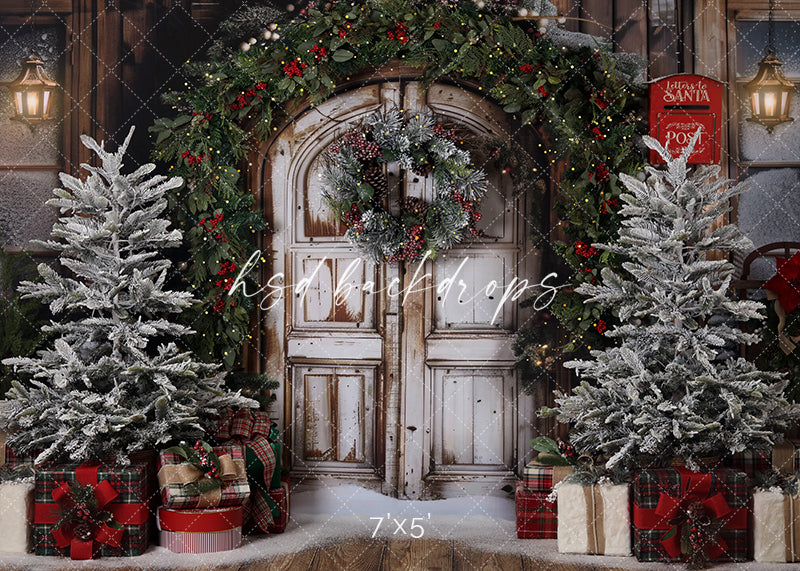 Antique Christmas Cottage Door - HSD Photography Backdrops
