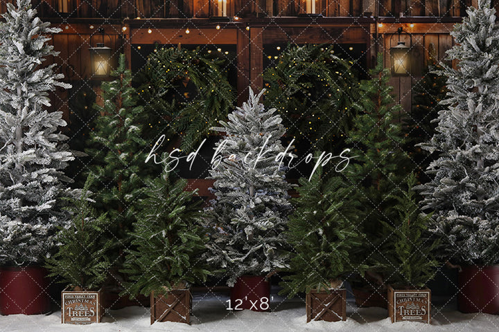Rustic Christmas Tree Farm II (sweep options) - HSD Photography Backdrops