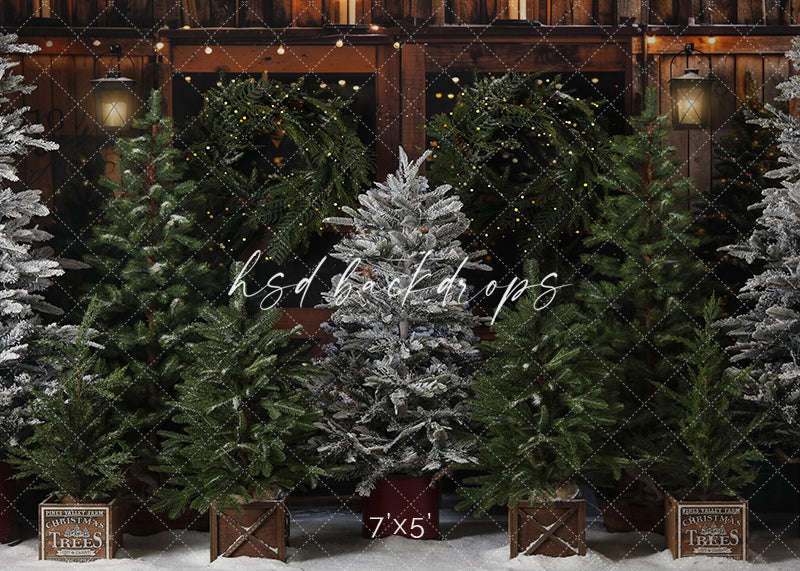 Rustic Christmas Tree Farm II (sweep options) - HSD Photography Backdrops