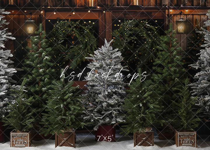 Rustic Christmas Tree Farm II (sweep options) - HSD Photography Backdrops