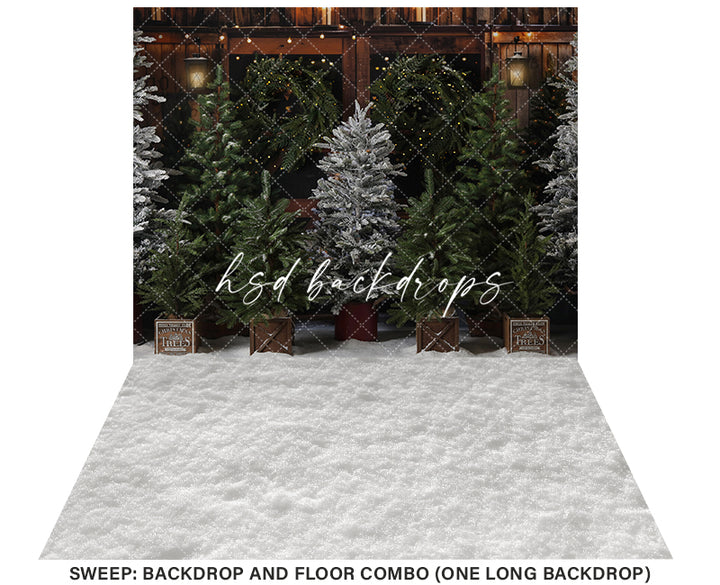 Rustic Christmas Tree Farm II (sweep options) - HSD Photography Backdrops