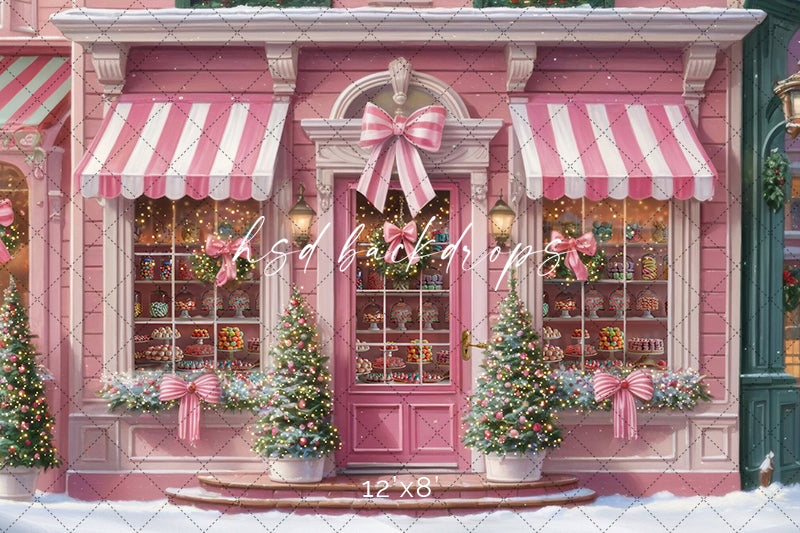 Pretty Pink Store Front (sweep options) - HSD Photography Backdrops