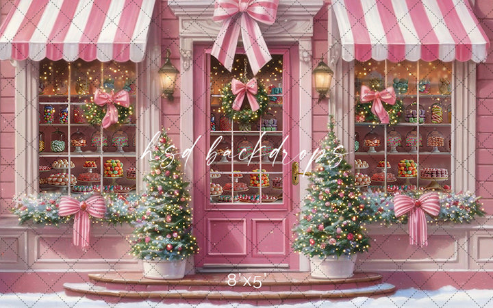 Pretty Pink Store Front (sweep options) - HSD Photography Backdrops