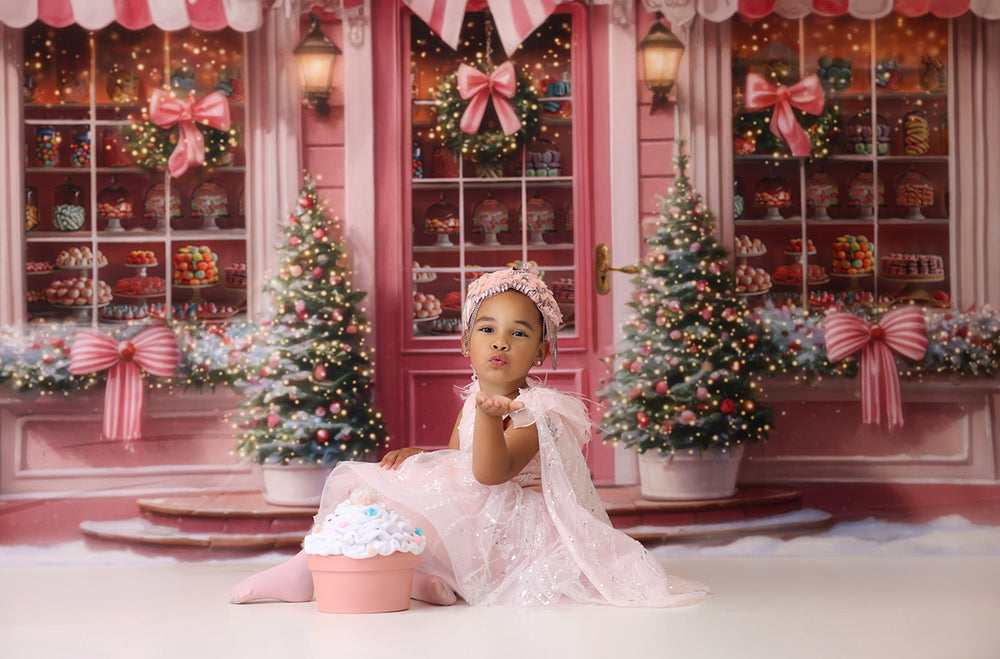 Pretty Pink Store Front (sweep options) - HSD Photography Backdrops