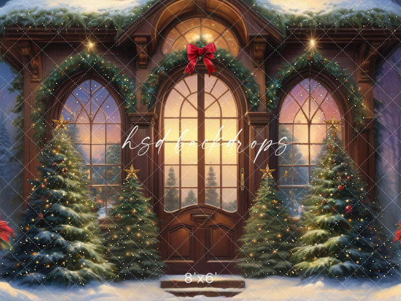 Arched Christmas Windows (sweep options) - HSD Photography Backdrops