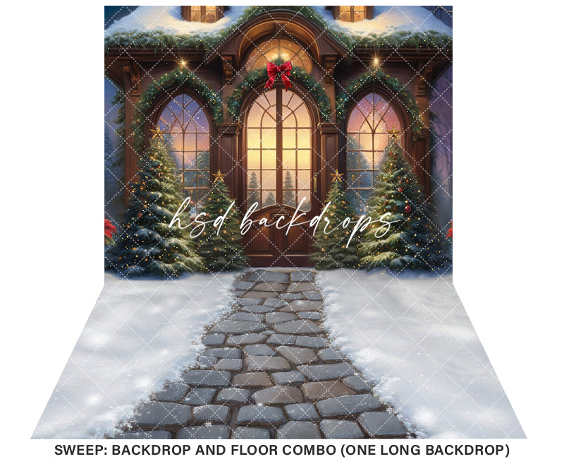 Arched Christmas Windows (sweep options) - HSD Photography Backdrops