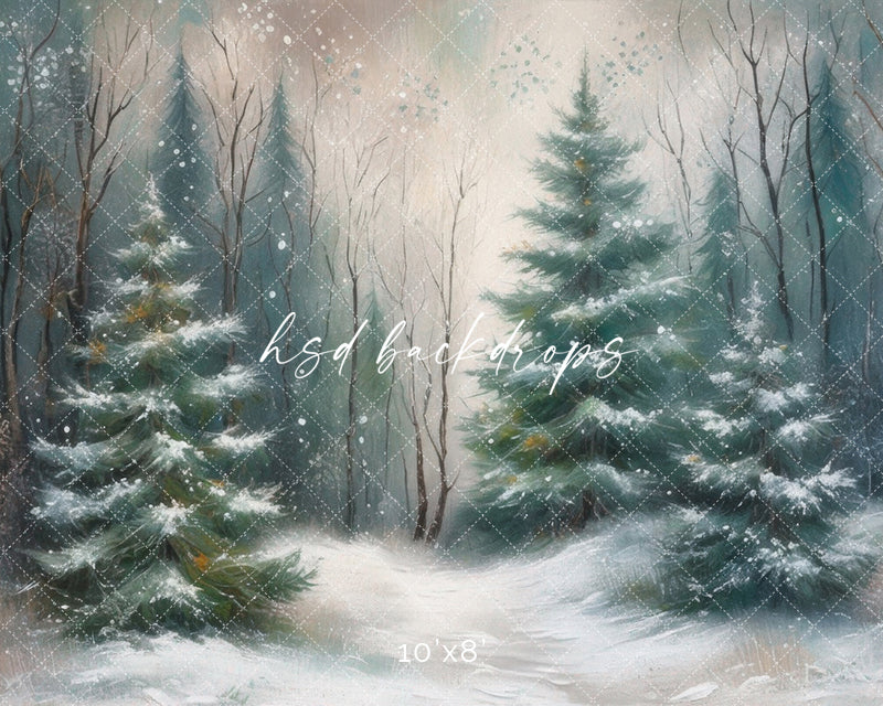 Winter Woodland Pine (sweep options) - HSD Photography Backdrops