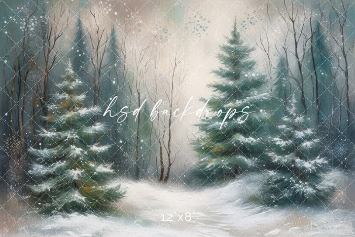 Winter Woodland Pine (sweep options) - HSD Photography Backdrops