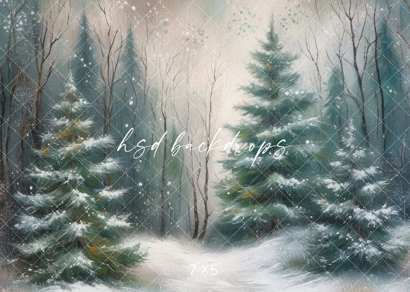 Winter Woodland Pine (sweep options) - HSD Photography Backdrops