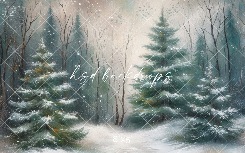 Winter Woodland Pine (sweep options) - HSD Photography Backdrops