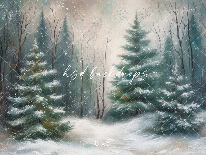 Winter Woodland Pine (sweep options) - HSD Photography Backdrops