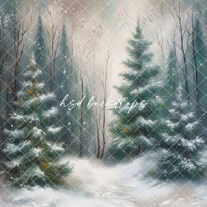 Winter Woodland Pine (sweep options) - HSD Photography Backdrops