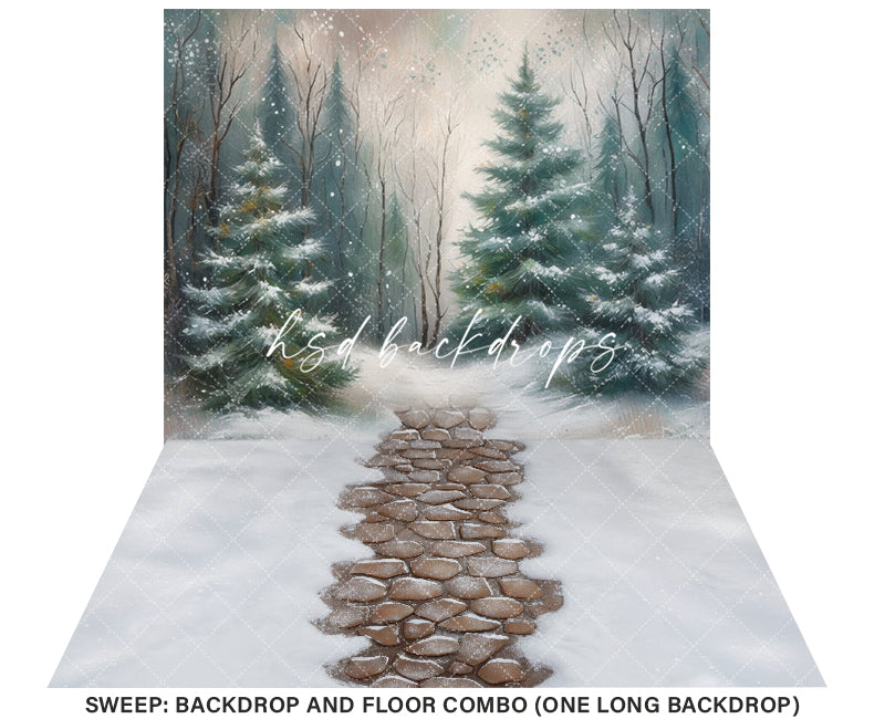 Winter Woodland Pine (sweep options) - HSD Photography Backdrops