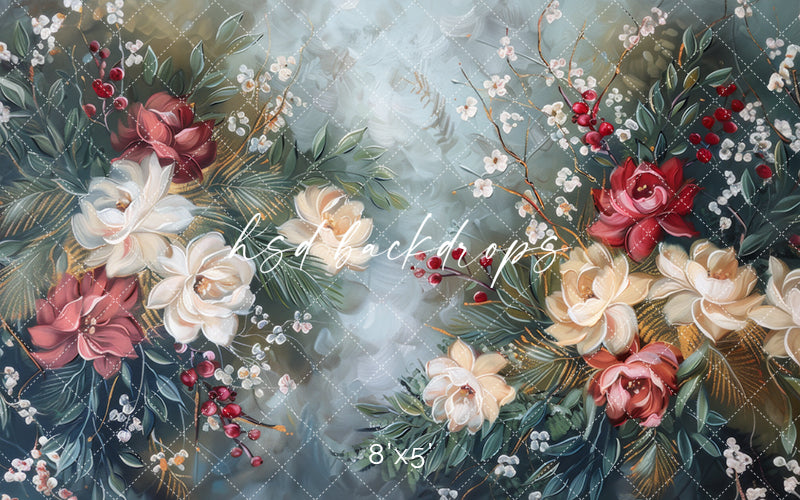 Winter Berries & Blooms - HSD Photography Backdrops