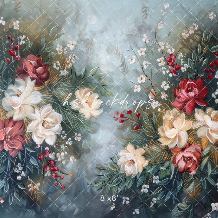 Winter Berries & Blooms - HSD Photography Backdrops