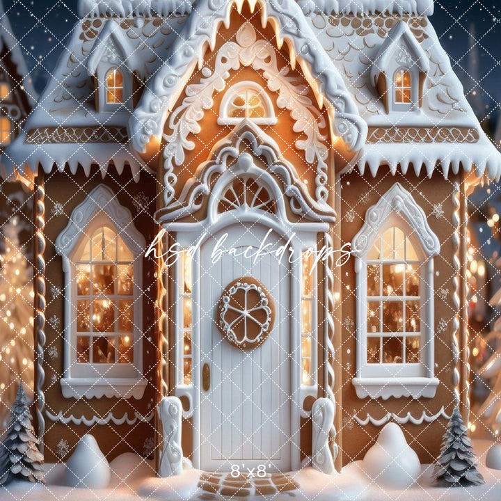 Cozy Gingerbread House (sweep options) - HSD Photography Backdrops