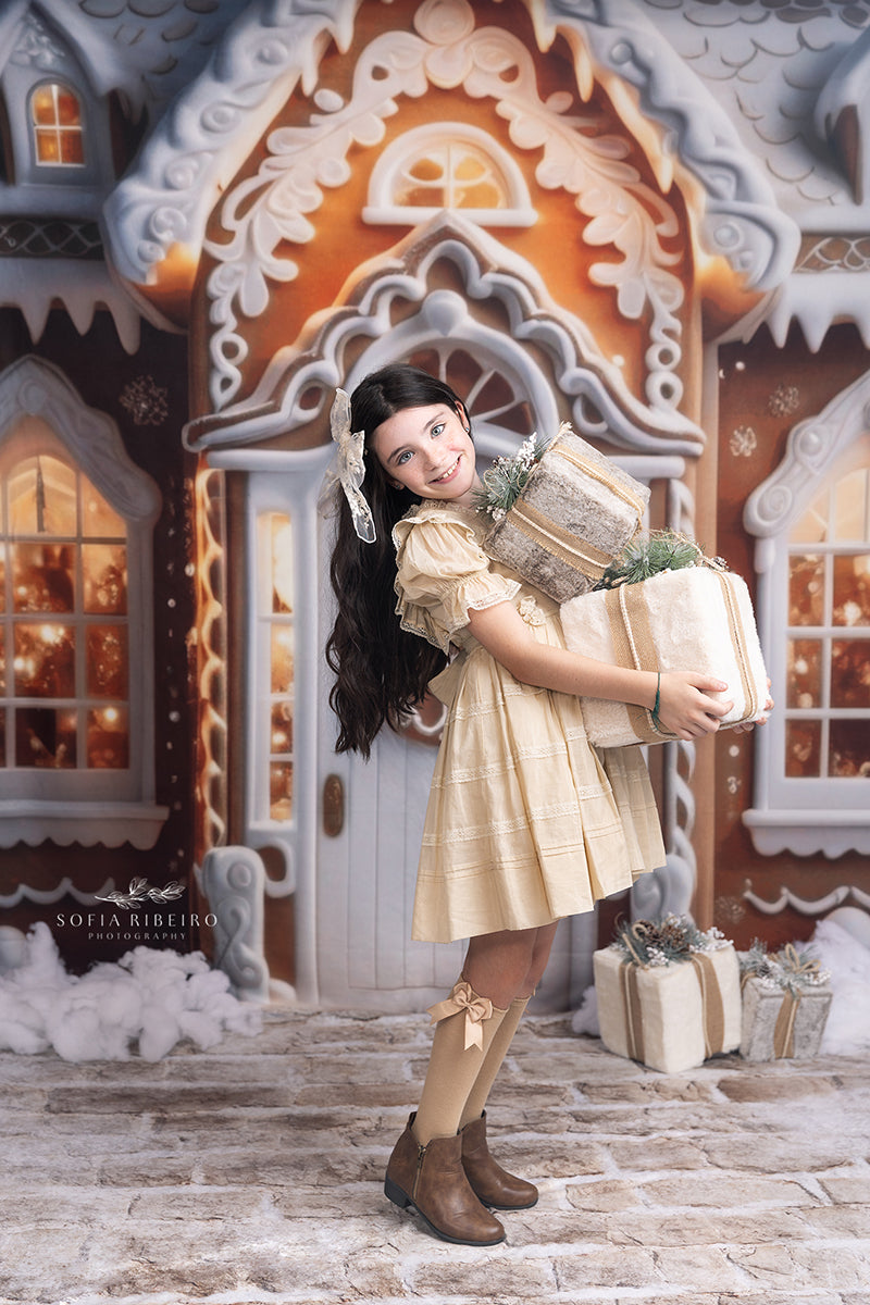Cozy Gingerbread House (sweep options) - HSD Photography Backdrops