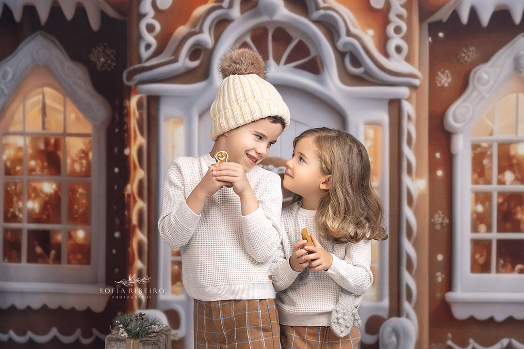 Cozy Gingerbread House (sweep options) - HSD Photography Backdrops