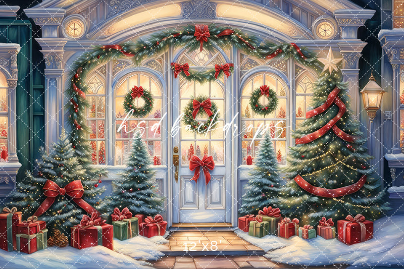 Lighted Christmas House (sweep options) - HSD Photography Backdrops