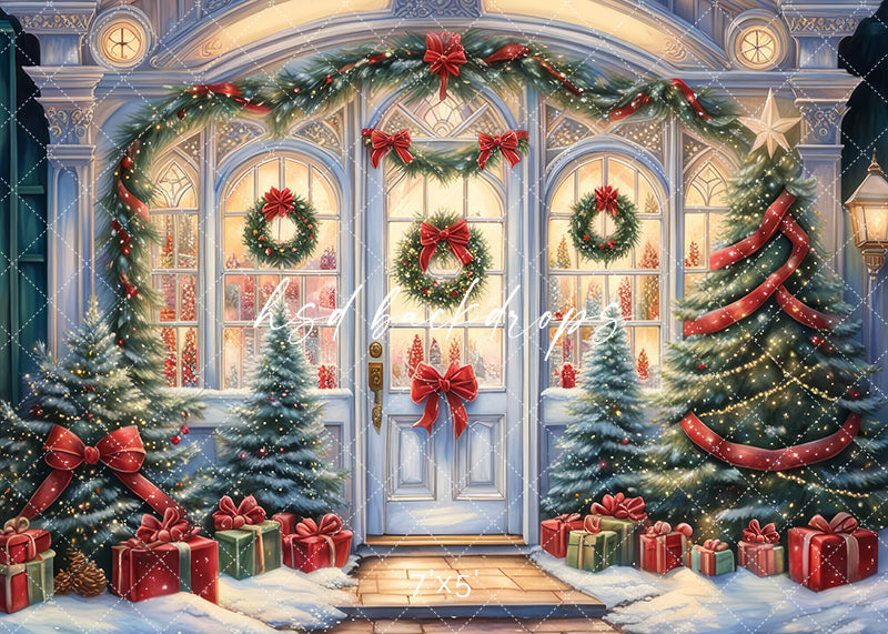 Lighted Christmas House (sweep options) - HSD Photography Backdrops