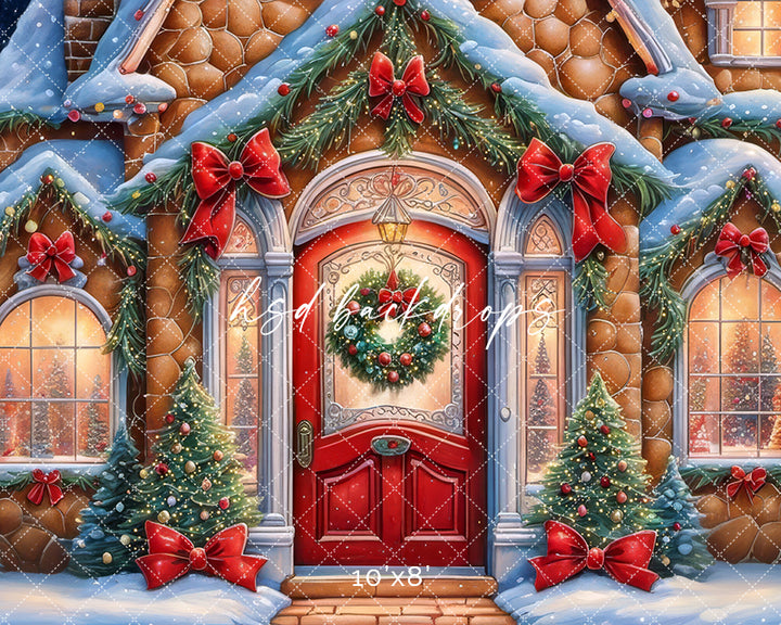 Jolly Gingerbread House (sweep options) - HSD Photography Backdrops