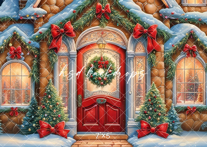 Jolly Gingerbread House (sweep options) - HSD Photography Backdrops