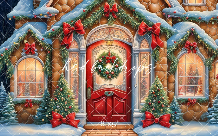 Jolly Gingerbread House (sweep options) - HSD Photography Backdrops