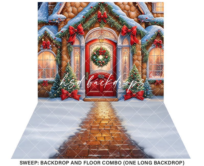 Jolly Gingerbread House (sweep options) - HSD Photography Backdrops