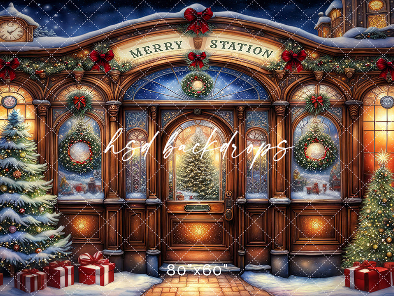 Merry Station (sweep options) - HSD Photography Backdrops