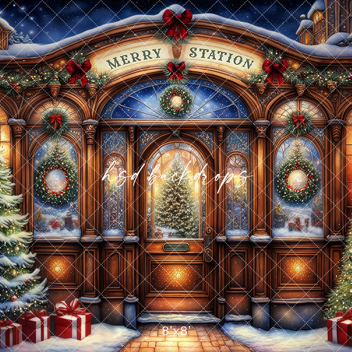 Merry Station (sweep options) - HSD Photography Backdrops