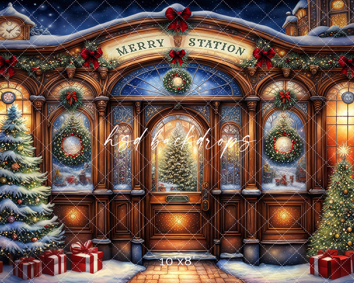 Merry Station (sweep options) - HSD Photography Backdrops
