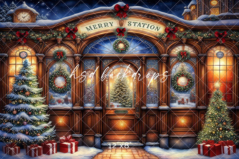 Merry Station (sweep options) - HSD Photography Backdrops