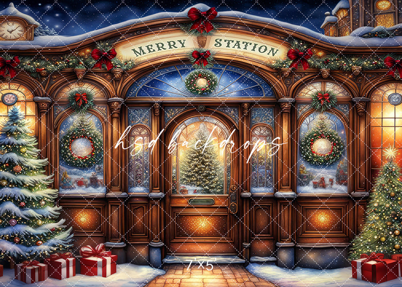 Merry Station (sweep options) - HSD Photography Backdrops