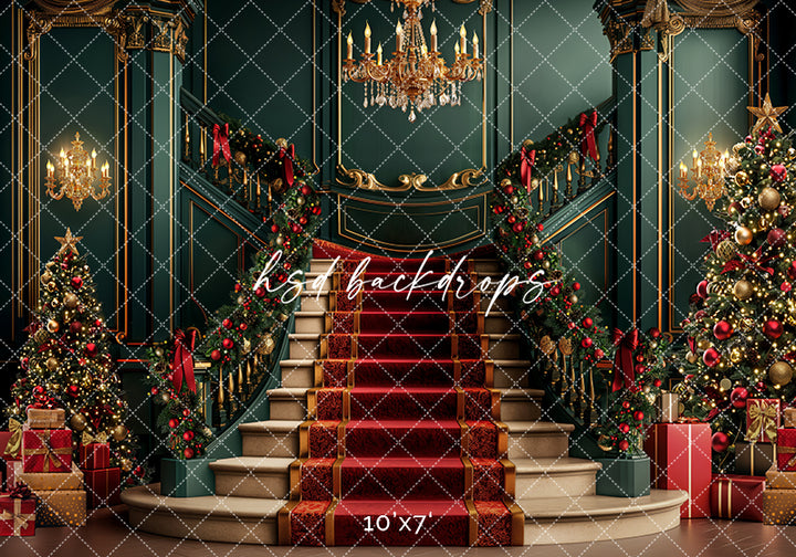 Christmas Grand Staircase (sweep options) - HSD Photography Backdrops