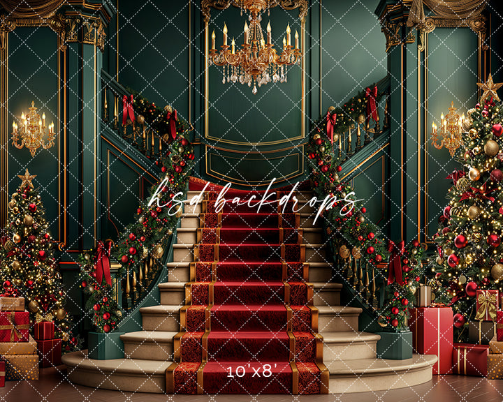 Christmas Grand Staircase (sweep options) - HSD Photography Backdrops