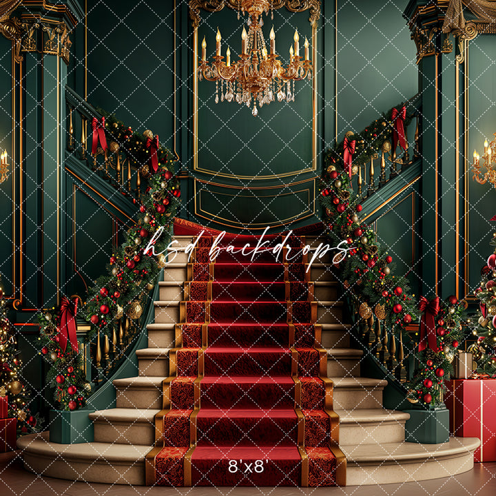 Christmas Grand Staircase (sweep options) - HSD Photography Backdrops