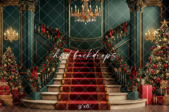 Christmas Grand Staircase (sweep options) - HSD Photography Backdrops