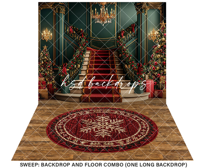 Christmas Grand Staircase (sweep options) - HSD Photography Backdrops
