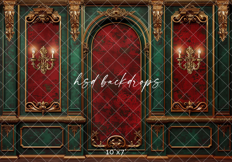 Elegant Christmas Wall (sweep options) - HSD Photography Backdrops