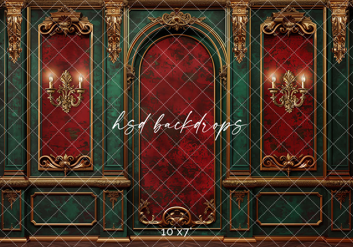 Elegant Christmas Wall (sweep options) - HSD Photography Backdrops