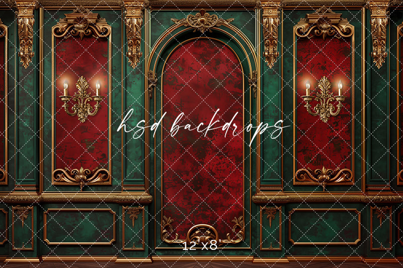 Elegant Christmas Wall (sweep options) - HSD Photography Backdrops