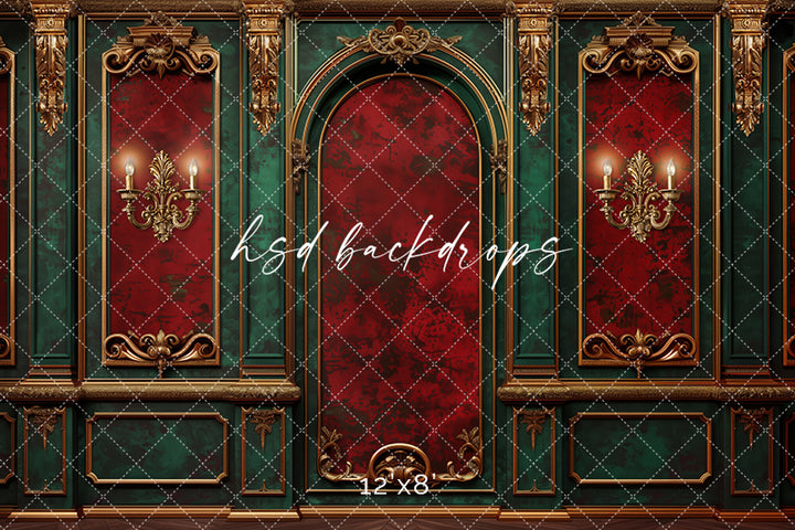 Elegant Christmas Wall (sweep options) - HSD Photography Backdrops