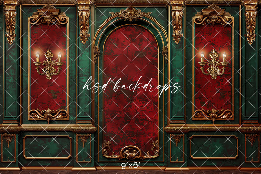 Elegant Christmas Wall (sweep options) - HSD Photography Backdrops